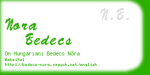 nora bedecs business card